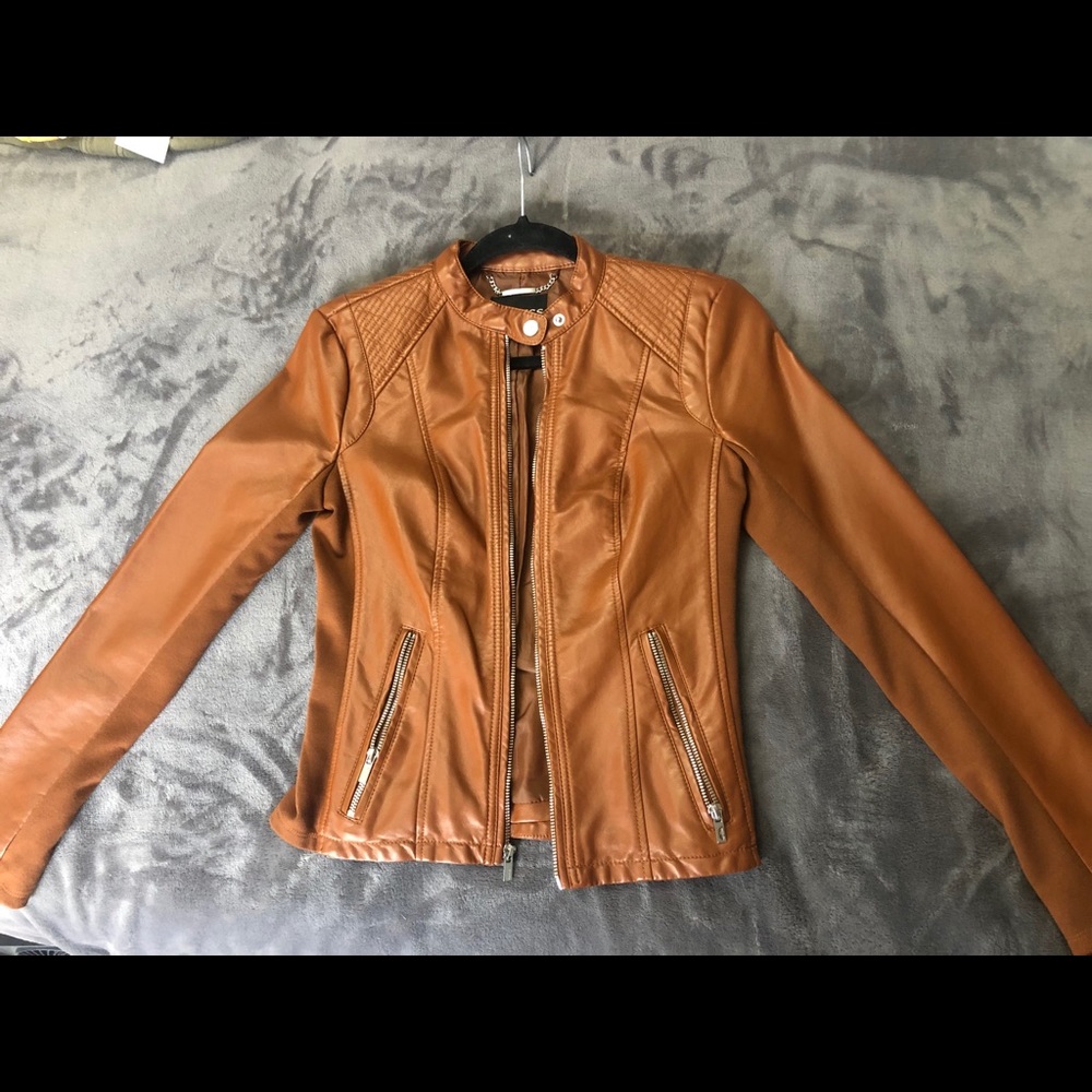 Brown leather jacket